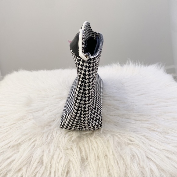 Frankie & Johnnie Make-up Cosmetic Houndstooth Bra Zipper Bag - Picture 4 of 7